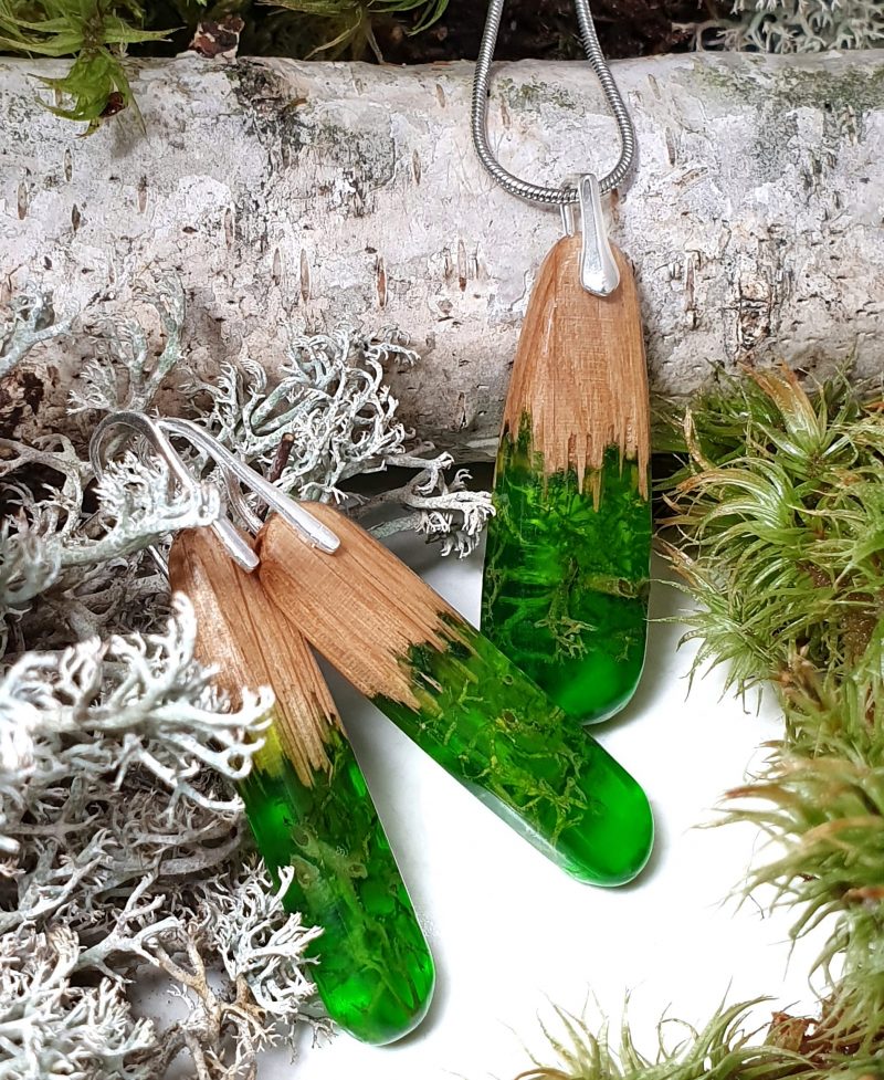 komplet z drewna dębu