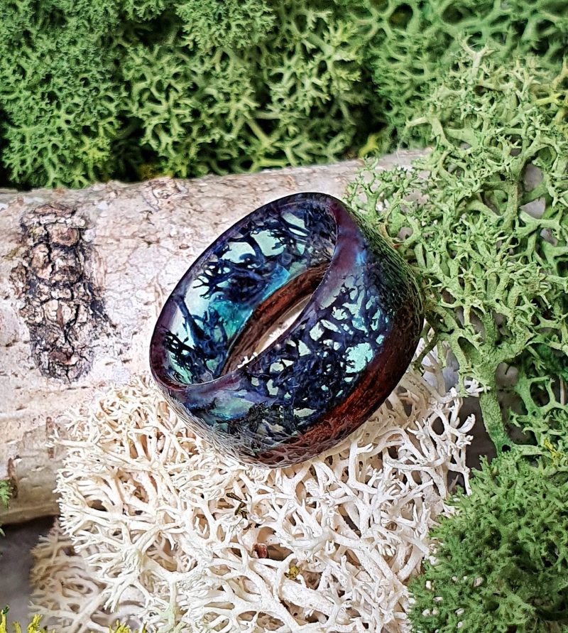 pierścionek z drewna merbau