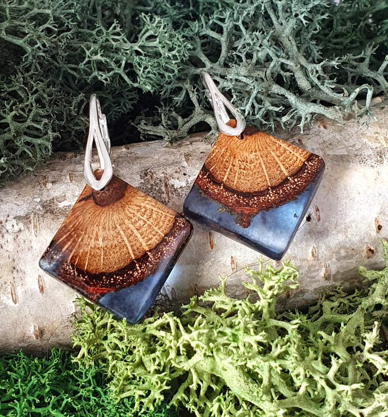 kolczyki z drewna dębu