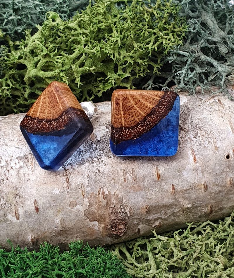 kolczyki z drewna dębu