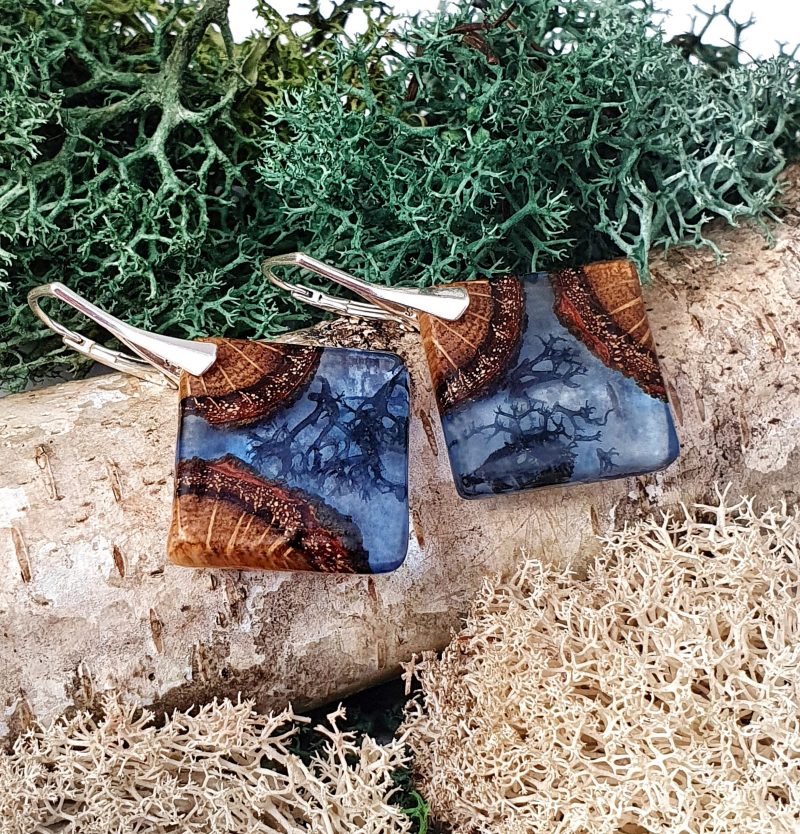 kolczyki z drewna dębu