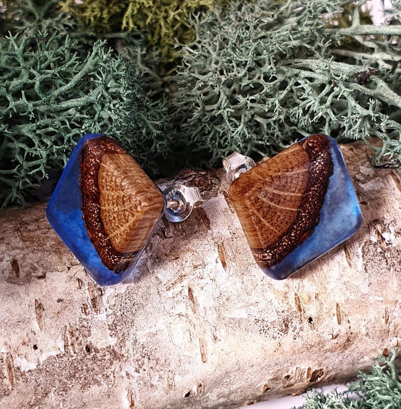 kolczyki z drewna dębu