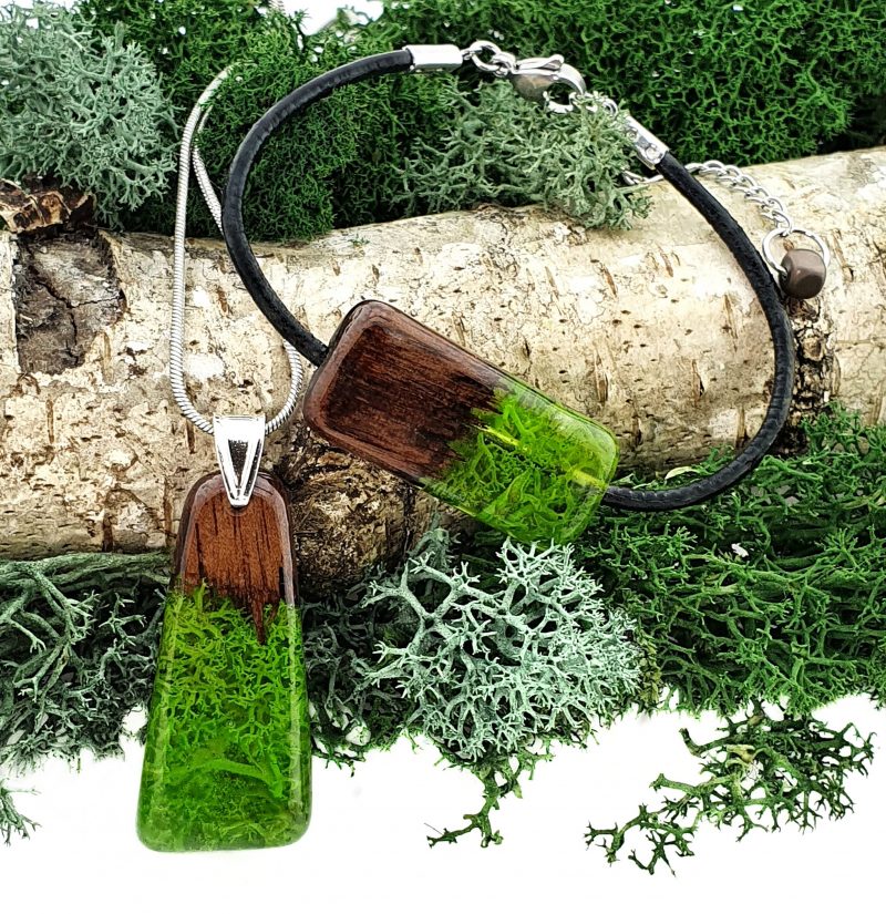 komplet z drewna orzecha