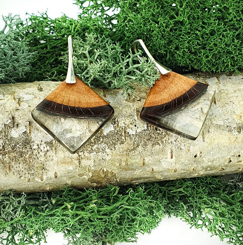 kolczyki z drewna dębu