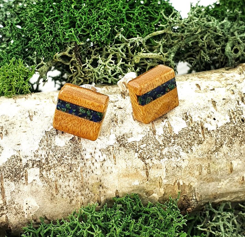 kolczyki z drewna osage orange