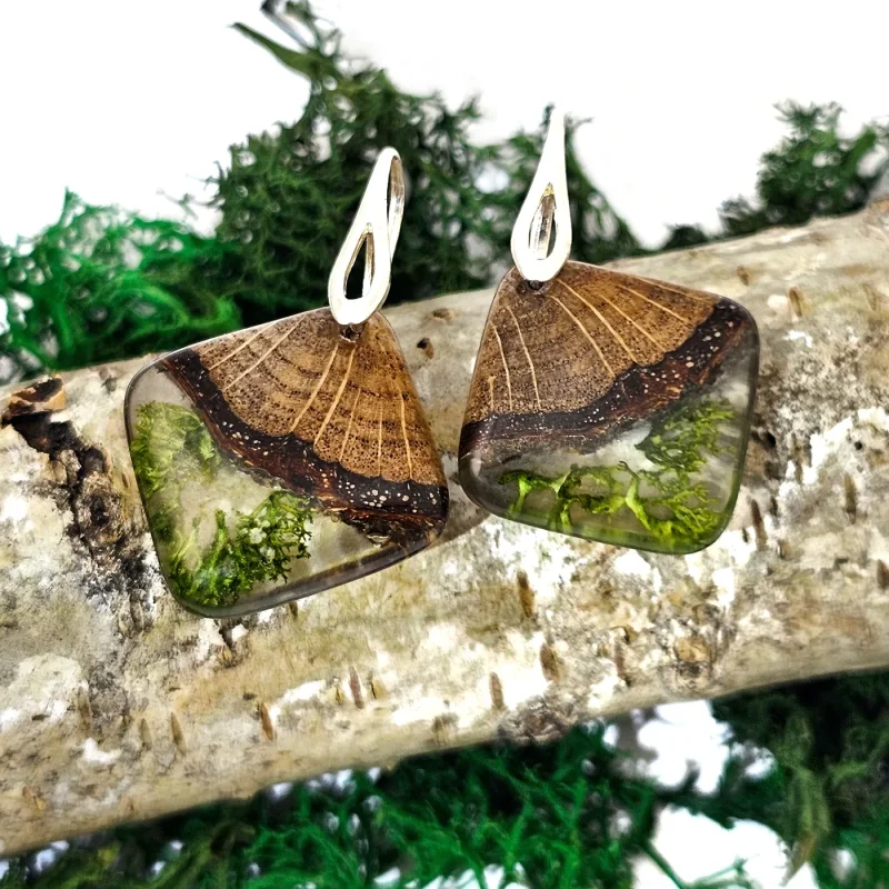 kolczyki z drewna dębu